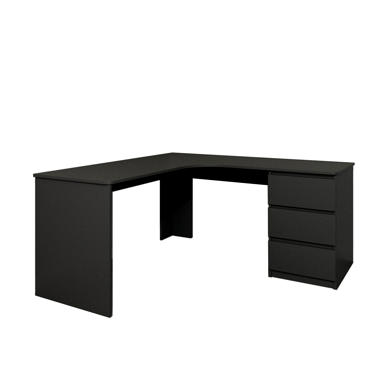 Стіл письмовий кутовий Сапфір Захід Меблі одна тумба 1200х1300х750 мм Чорний